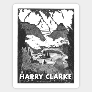 Harry Clarke Landscape Drawing Sticker